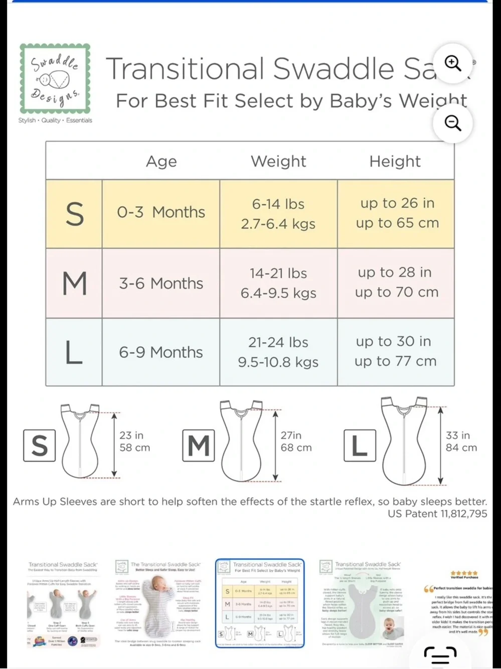 Swaddle Designs Heathered Gray Striped Transitional Swaddle Sack for Babies